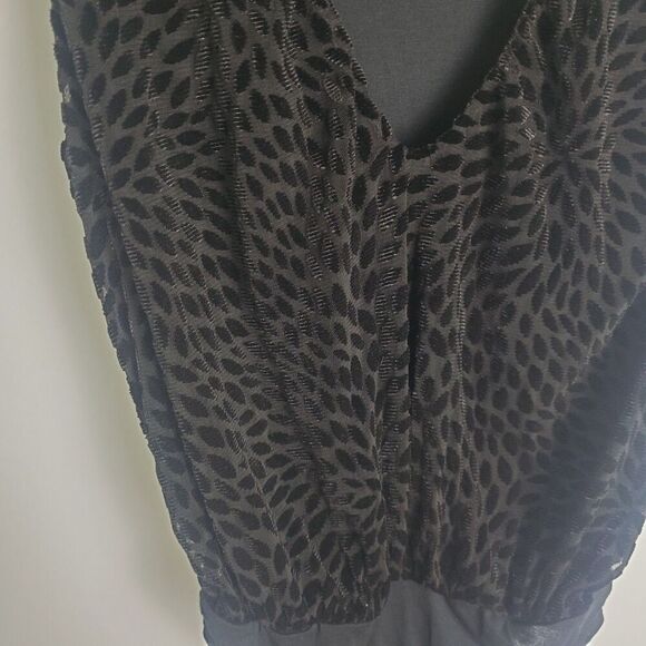 Ramy Brook Regina Black Velvet Printed Bodysuit - Size XXS - Picture 7 of 10